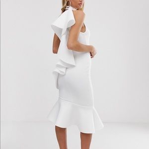 ASOS one shoulder design halter midi dress, size 2